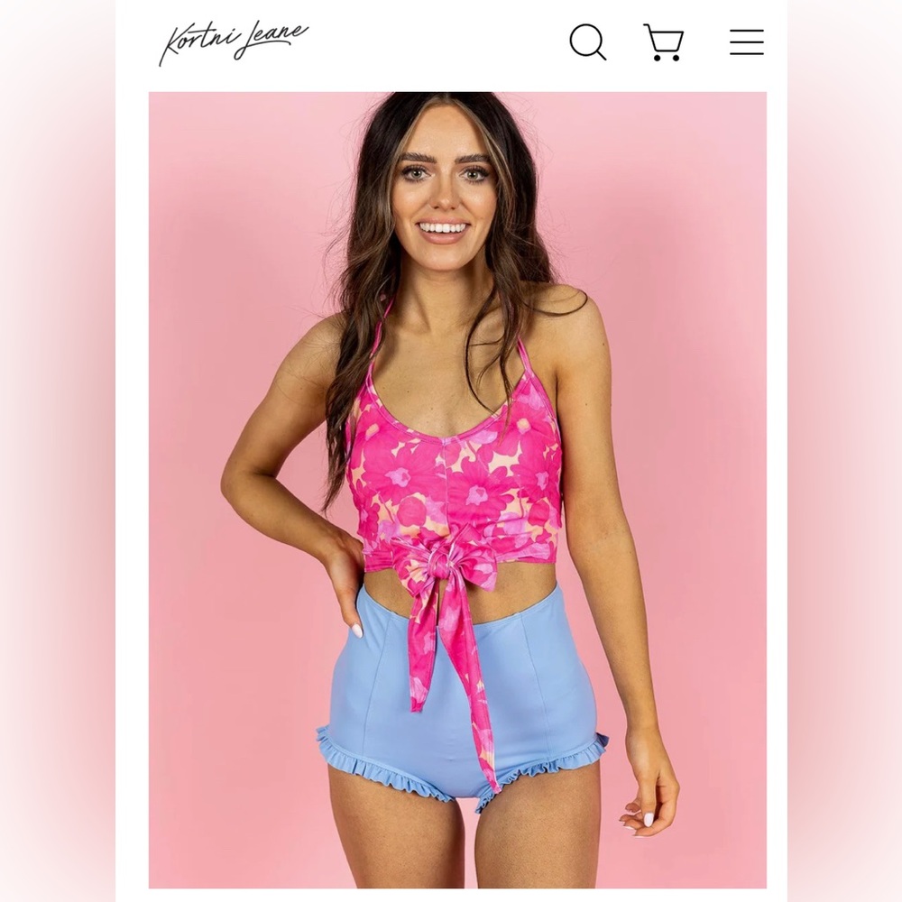 Kortni Jeane All Ruffled Up Swim Bottoms size xs